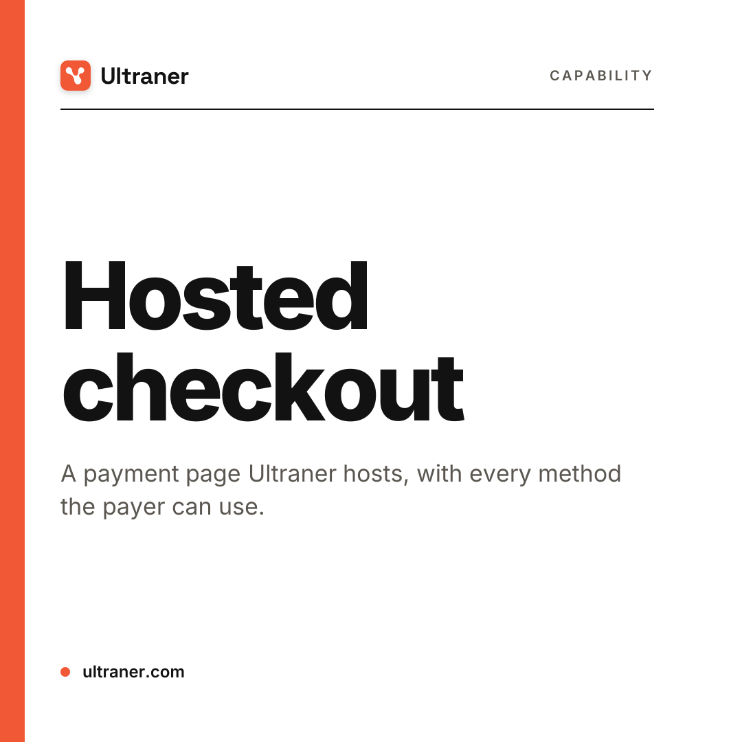 Hosted checkout on Ultraner.