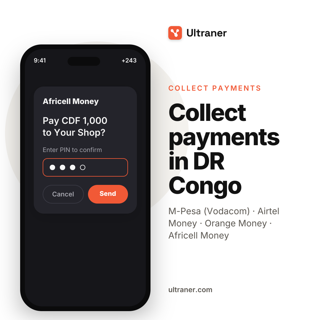 馃嚚馃嚛 Collect payments in DR Congo.
