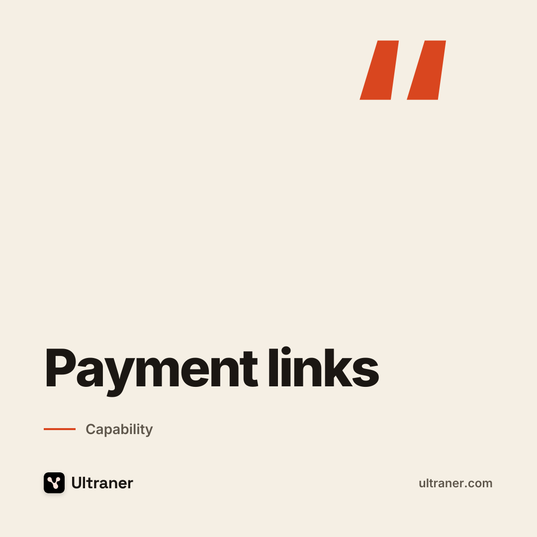 Payment links on Ultraner.