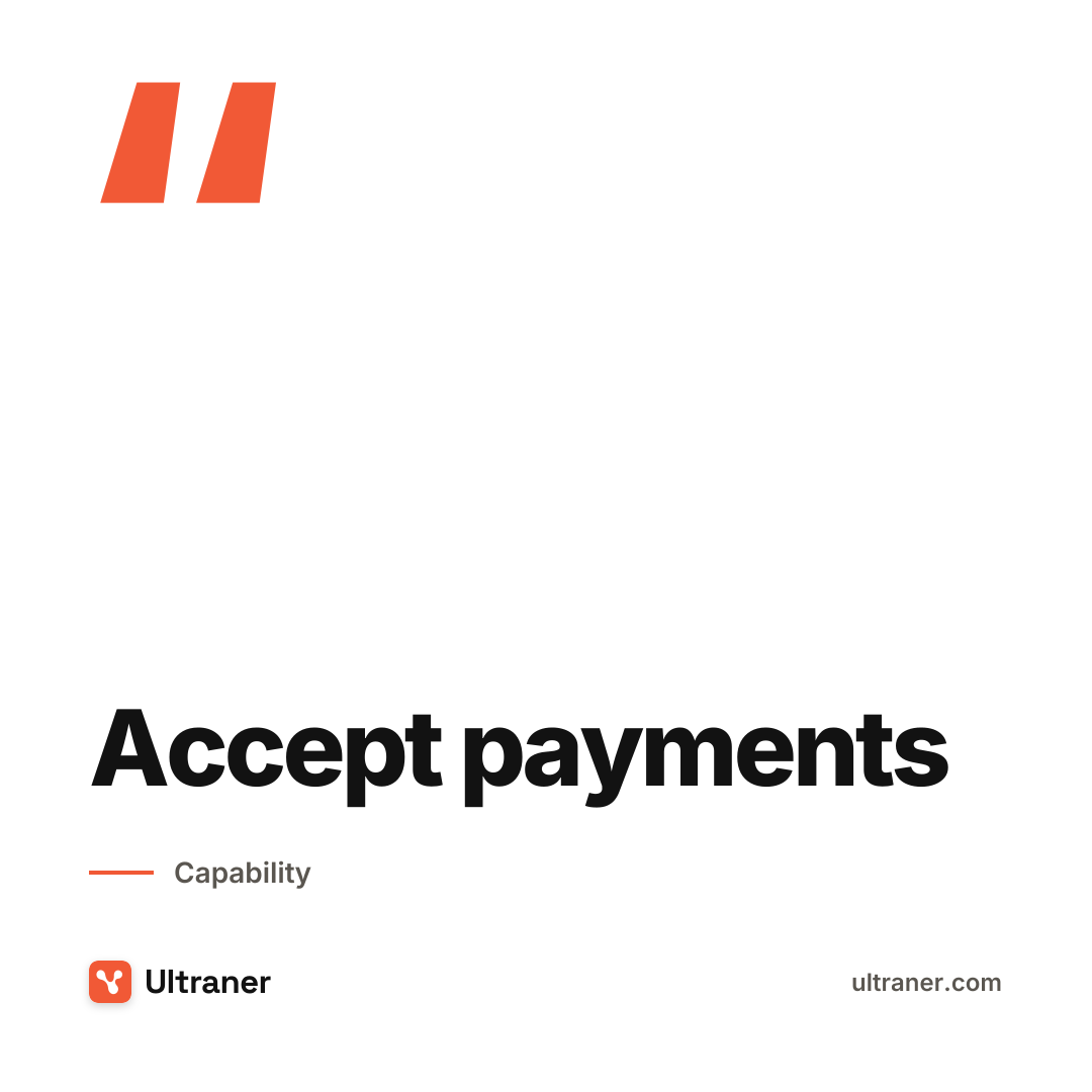 Accept payments on Ultraner.