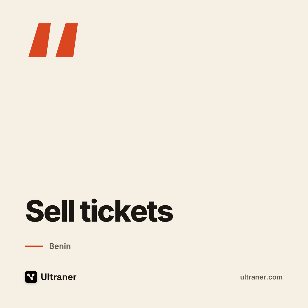 馃嚙馃嚡 How to sell tickets in Benin.