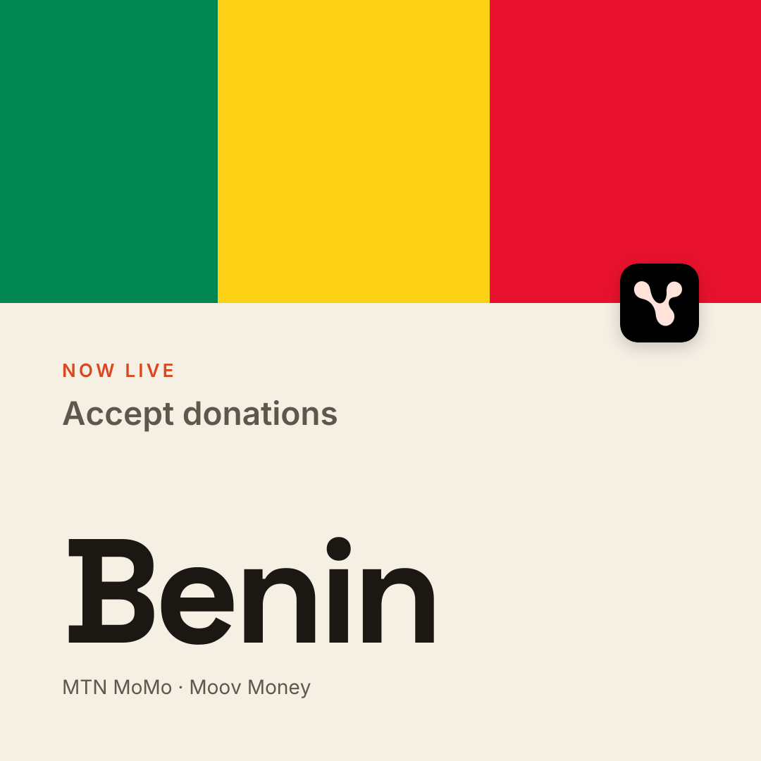 馃嚙馃嚡 Benin: accept donations.