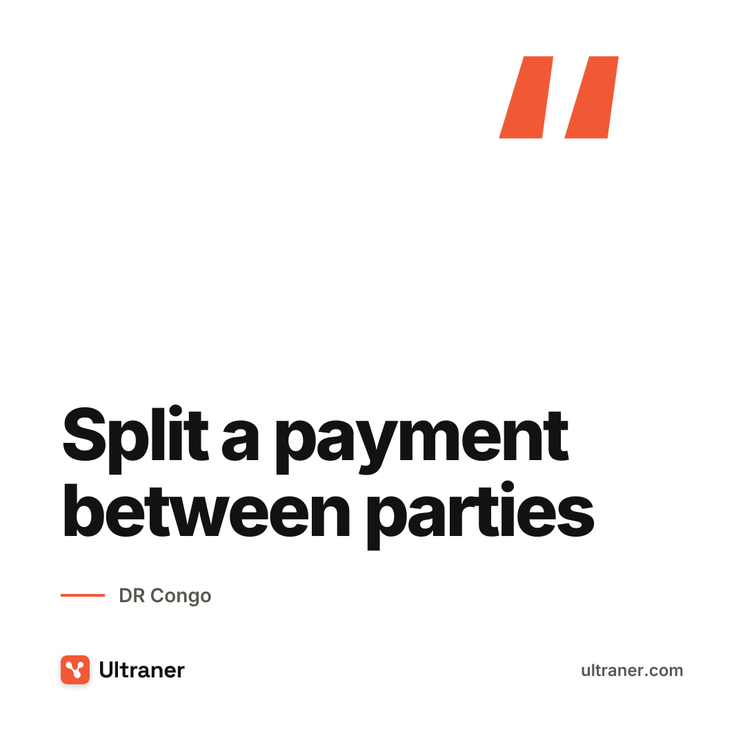 馃嚚馃嚛 DR Congo: split a payment between parties.